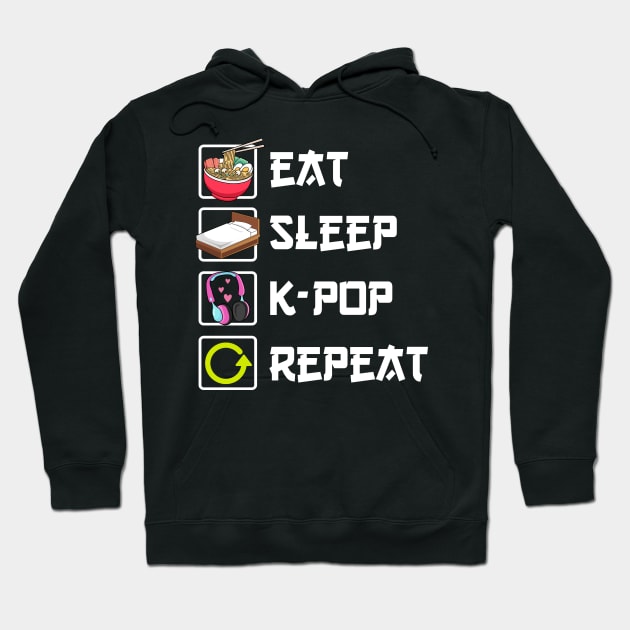 Eat Sleep K-pop Repeat kpop Merch Hoodie by Tee-Riss